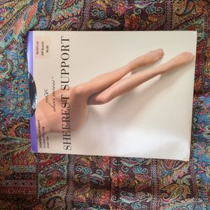 East 5th Sheer Caress Sheerest Support Control Top Pantyhose Off Black Queen 4XL